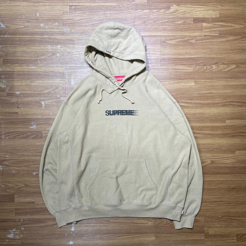 Supreme Motion Logo Hooded Sweatshirt  Khaki (Display Item)