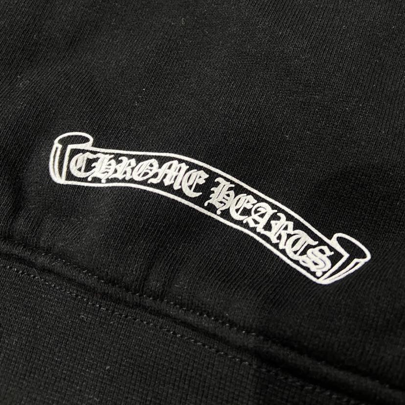 Chrome Hearts Horseshoe Print Hooded Zip Up (Made in USA) Black (Display Item)