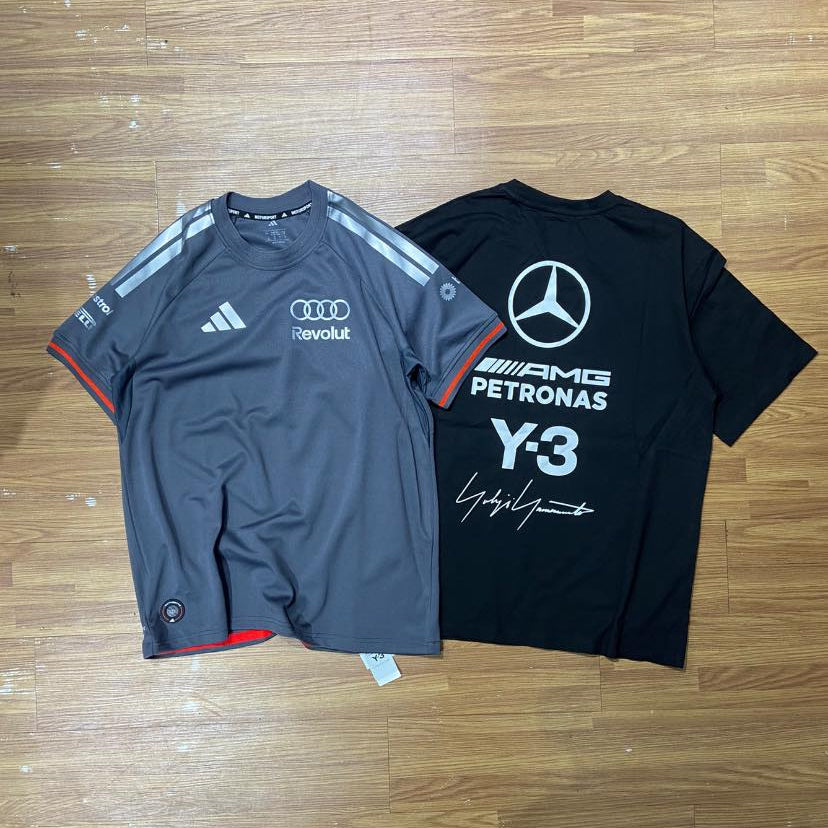 Y3 x MERCEDES BENZ AMG PETRONAS FORMULA 1 TEAM LOGO TEE SS / AUDI REVOLUT F1 TEAM DRIVE JERSEY SS