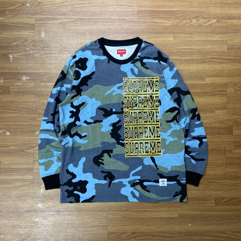 Supreme Camo Stacked L/S Blue Camo (Display Item)