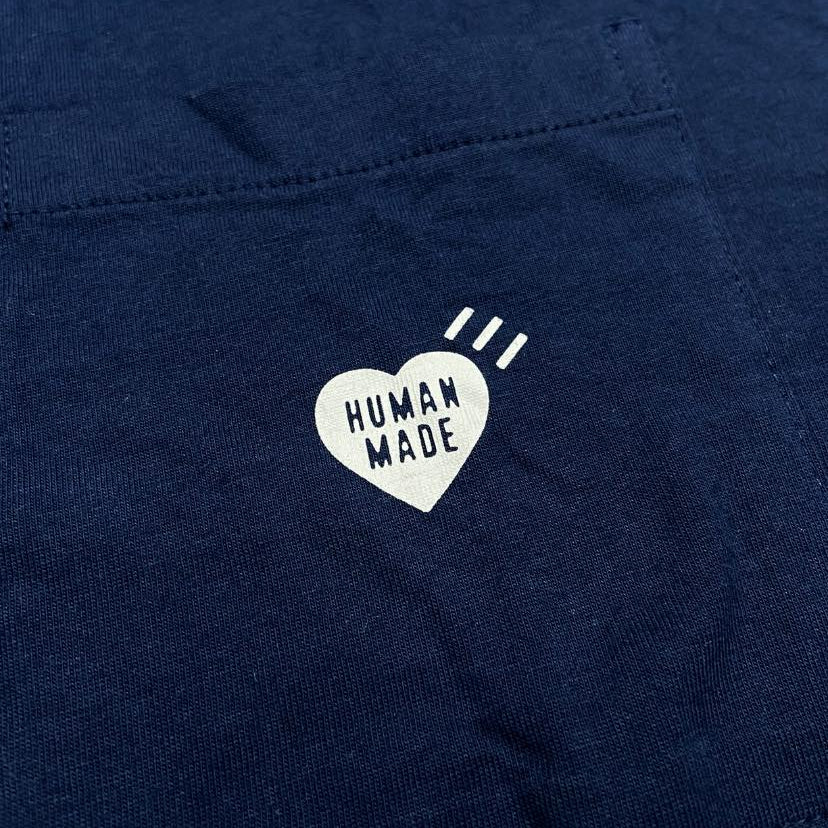 Human Made Heart Logo Pocket Tee SS Navy (Display Item)