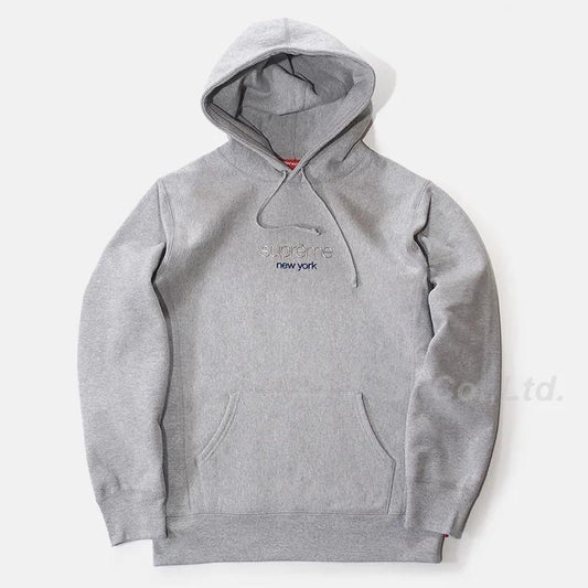 Supreme Chrome Classic Logo Hooded Sweatshirt Hoodie Grey