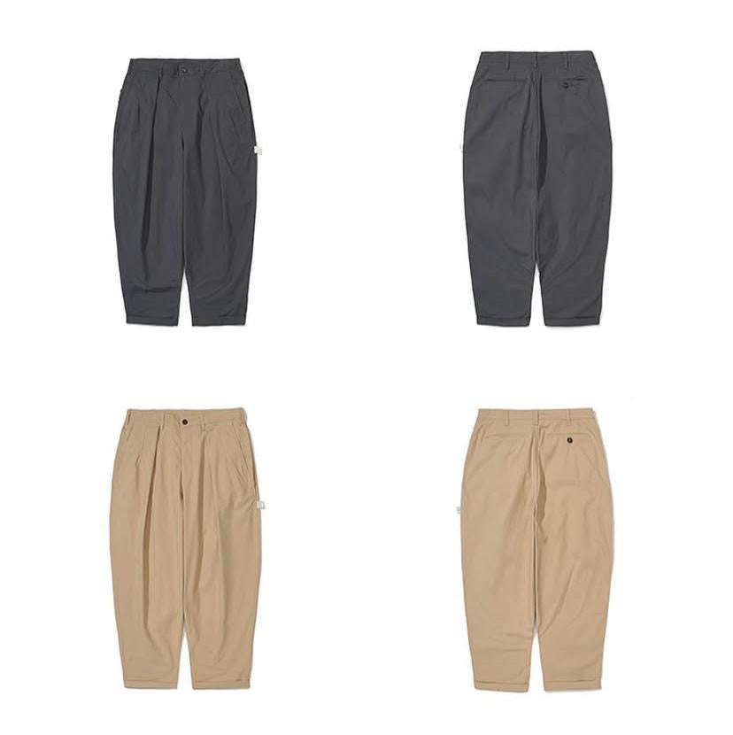 Pin Sktbs 22AW 2-Pleat Waterproof Chino Pants Charcoal Grey Olive Khaki