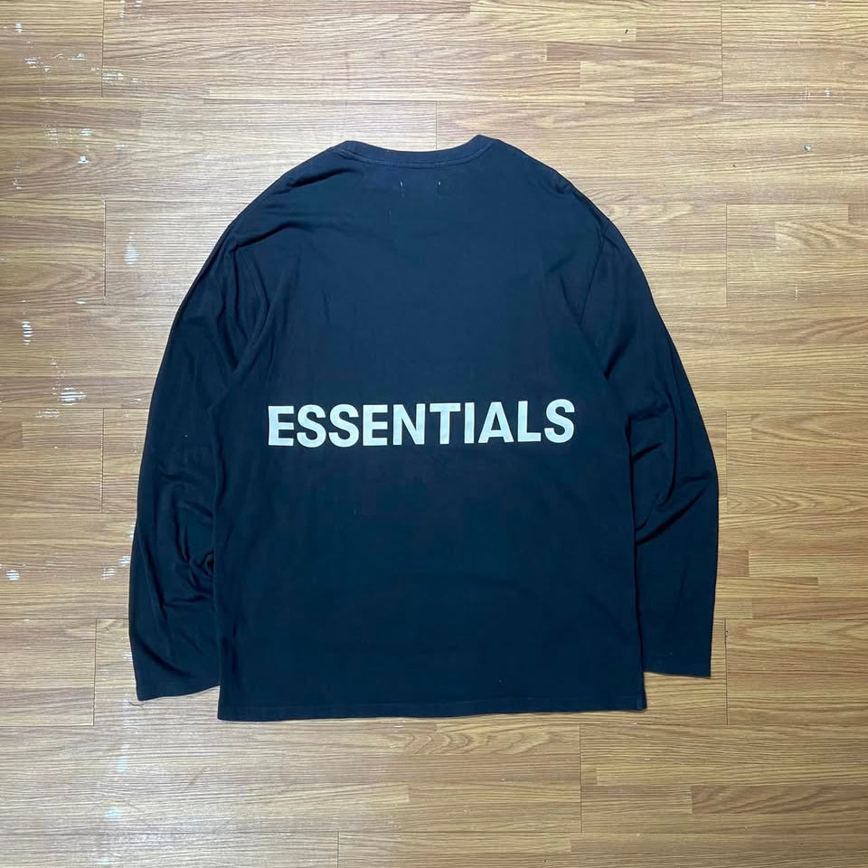 Fear Of God (FOG) Essentials Boxy Back Logo L/S Tee Black (Used)