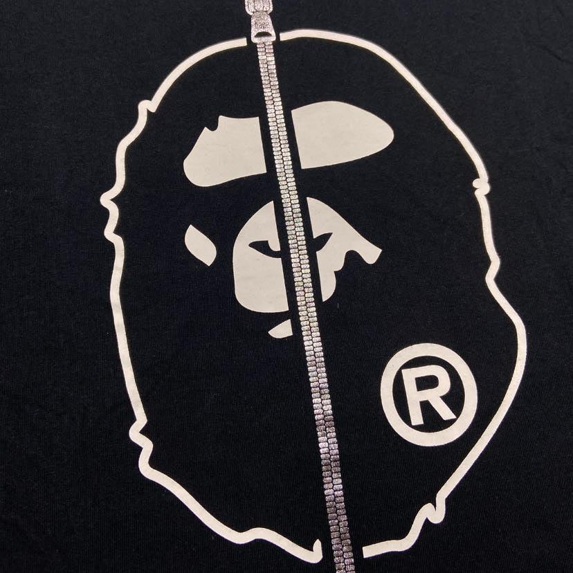 A BATHING APE (BAPE) 2ND APE ZIPPER HEAD TEE SS Black (Display Item)