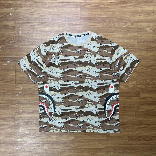 A Bathing Ape (BAPE) OG Camo Side Shark Tee SS  Desert Camo (Display Item)