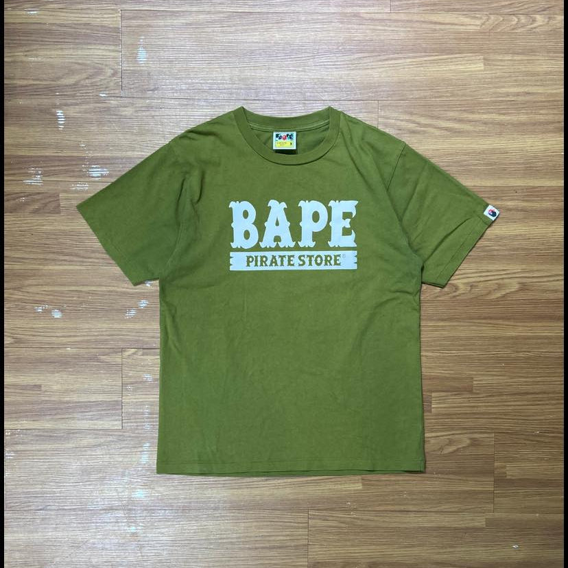 A Bathing Ape (BAPE) Pirate Store Tee  Olive (Used)