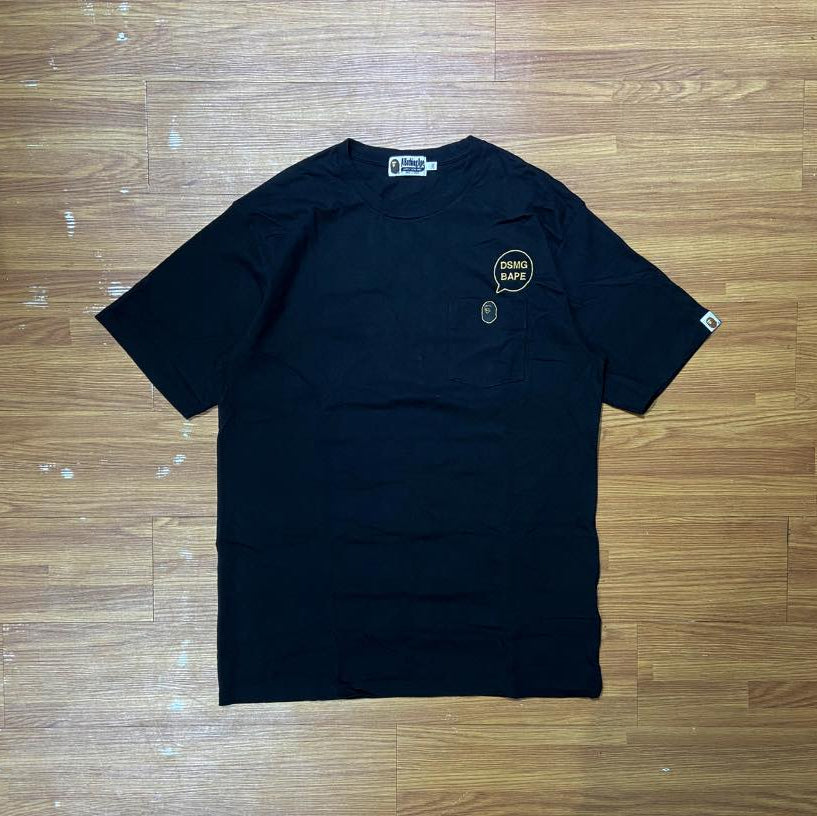 A Bathing Ape (BAPE) x Dover Street Market Ginza (DSMG) 金繡線 Pocket Tee SS (Made in Japan) Black (Display Item)