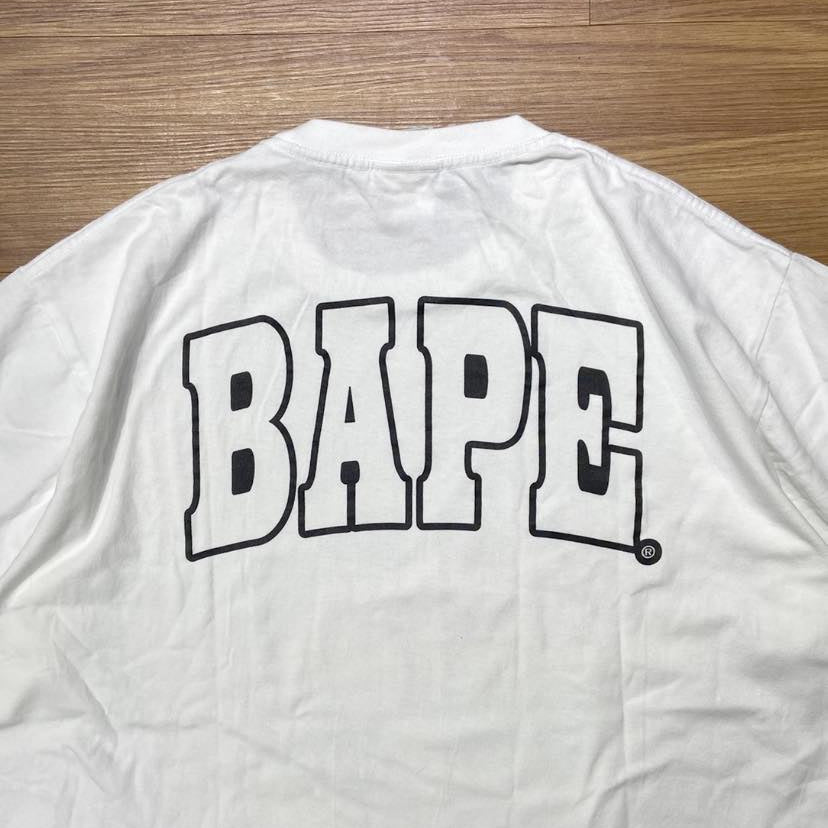 A BATHING APE (BAPE) 2ND APE ZIPPER HEAD TEE SS White (Display Item)