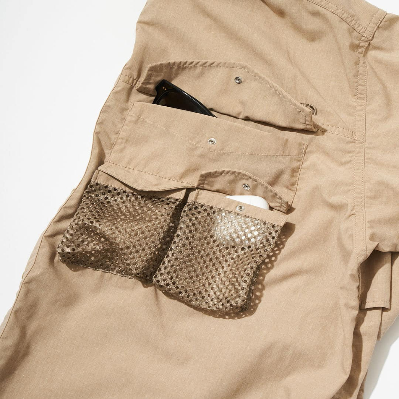 The North Face by Nanamica The Purple Label Polyester Linen Field H/S Shirt Khaki (Display Item)