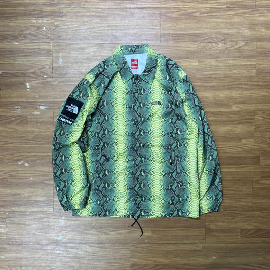 Supreme x The North Face SnakeSkin Taped Seam Coaches Jacket Green (Used)