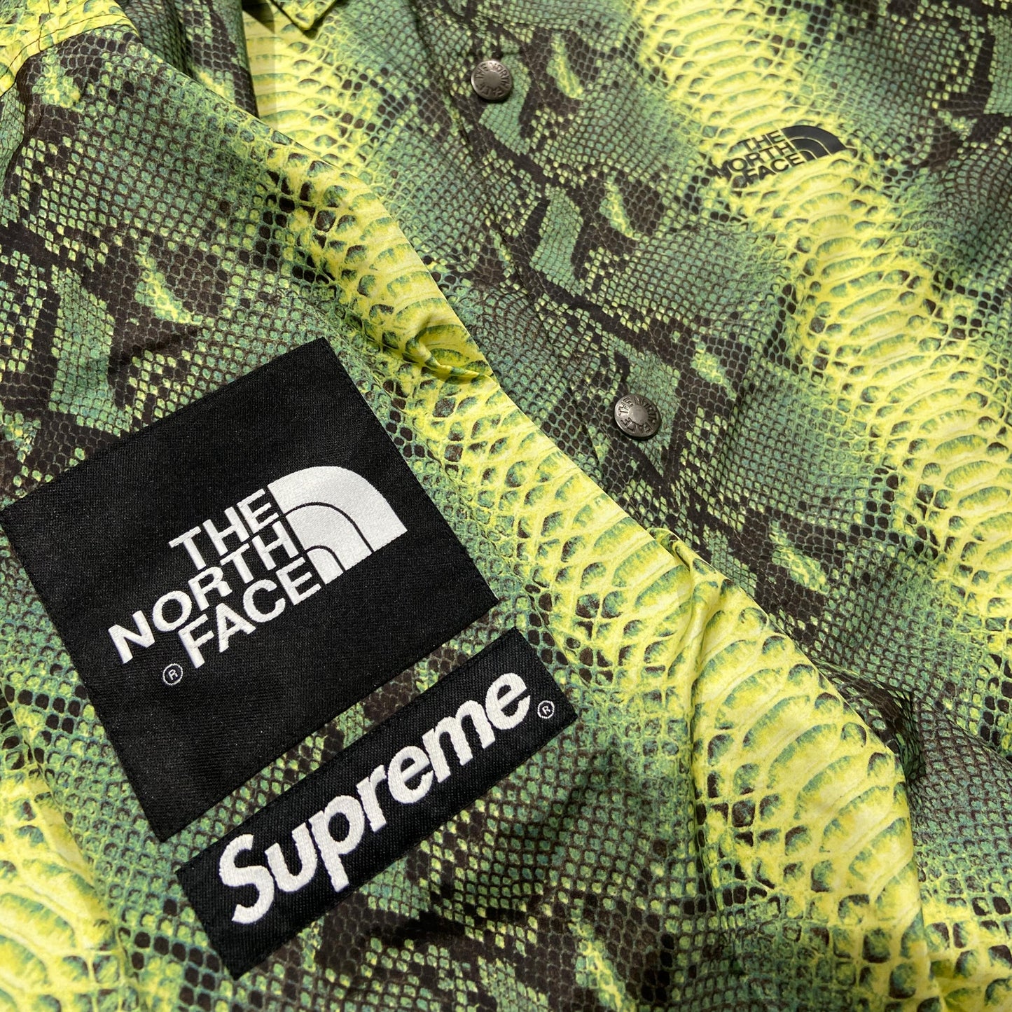 Supreme x The North Face SnakeSkin Taped Seam Coaches Jacket Green (Used)