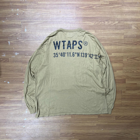 WTAPS GPS LS / TEE. COPO. (Made in Japan) Khaki (Used)