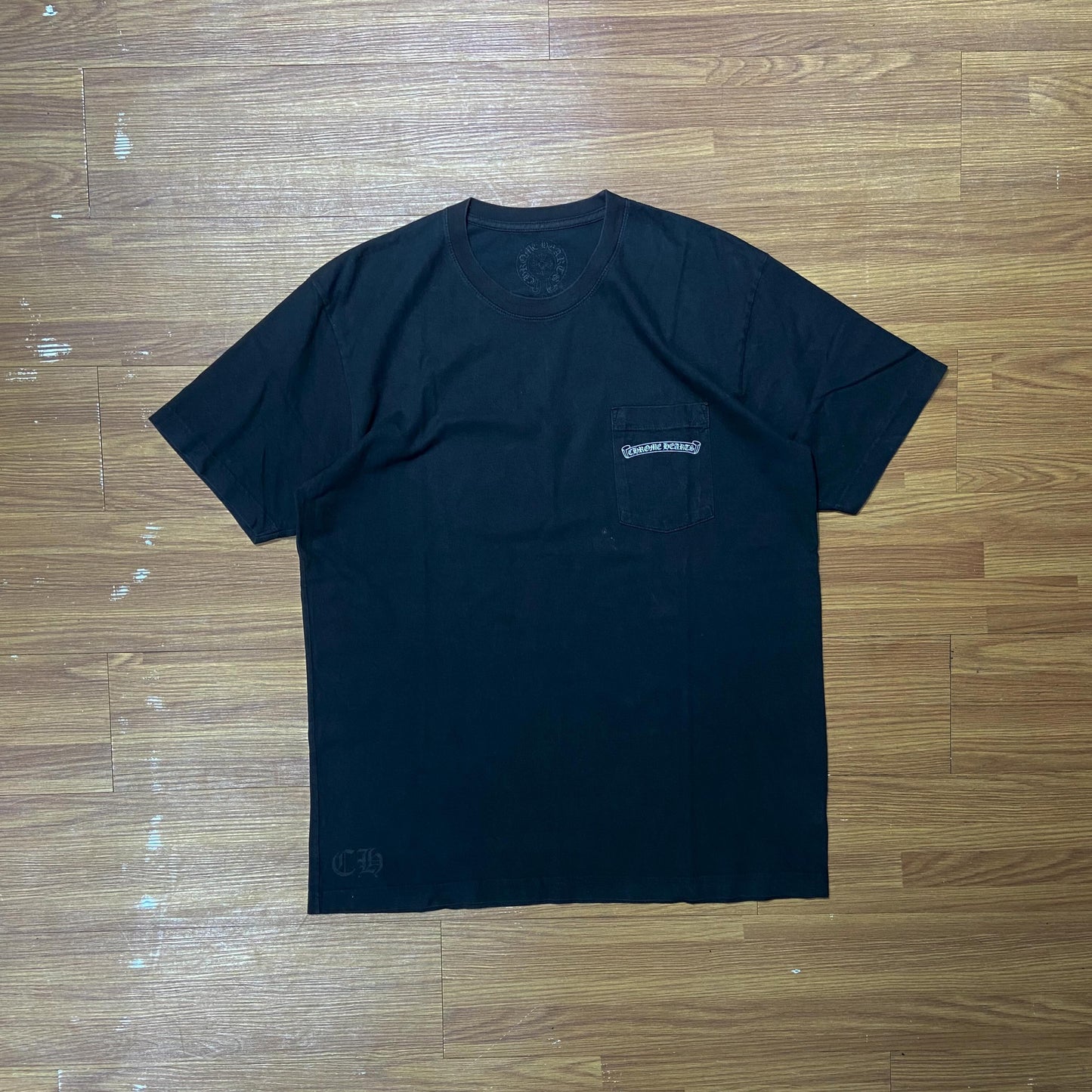 Chrome Hearts Scripts Logo Tee (Made in USA) Black (Used)