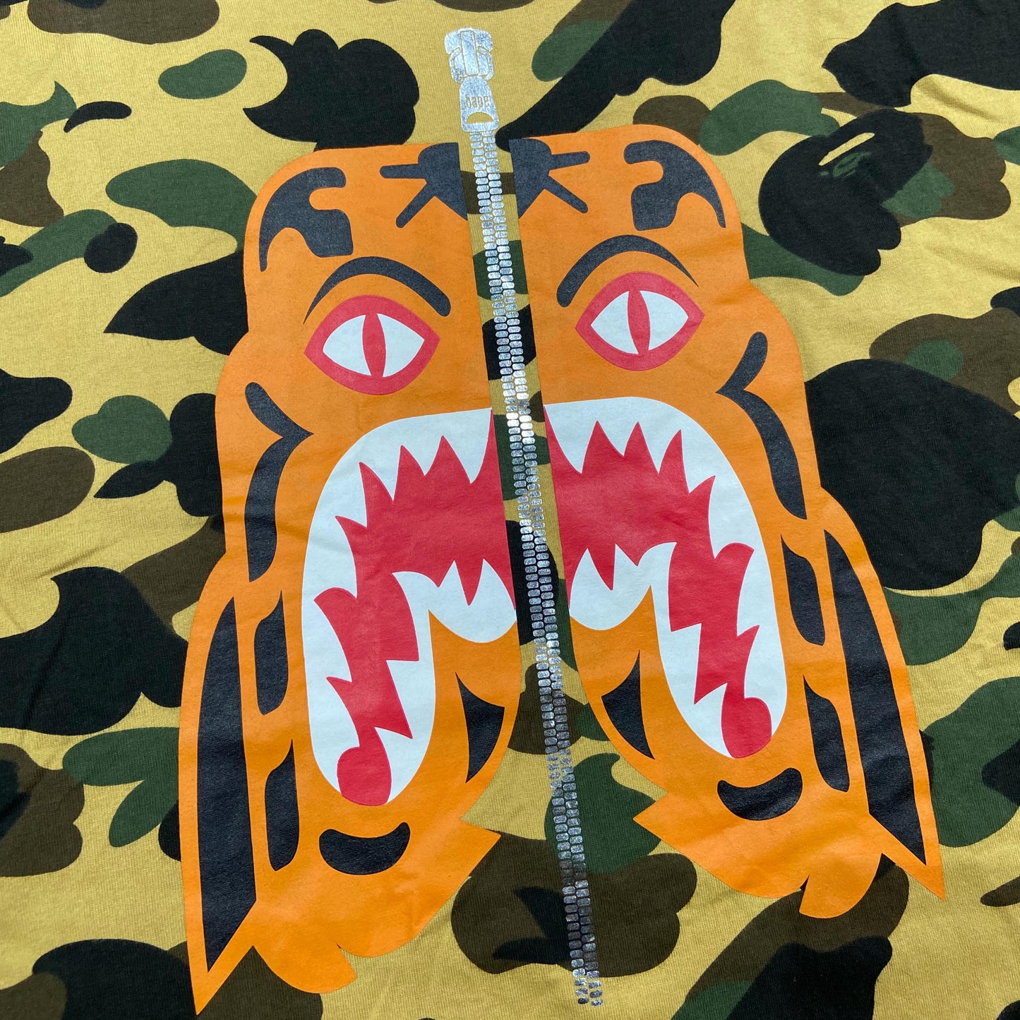 A Bathing Ape (BAPE) 1st Camo Tiger Tee (Made in Japan) Yellow Camo (Display Item)