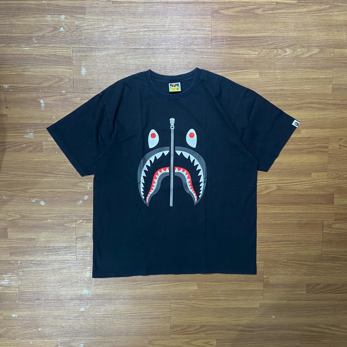 A Bathing Ape (BAPE) Shark Head Tee (Made in Japan) Black (Used)