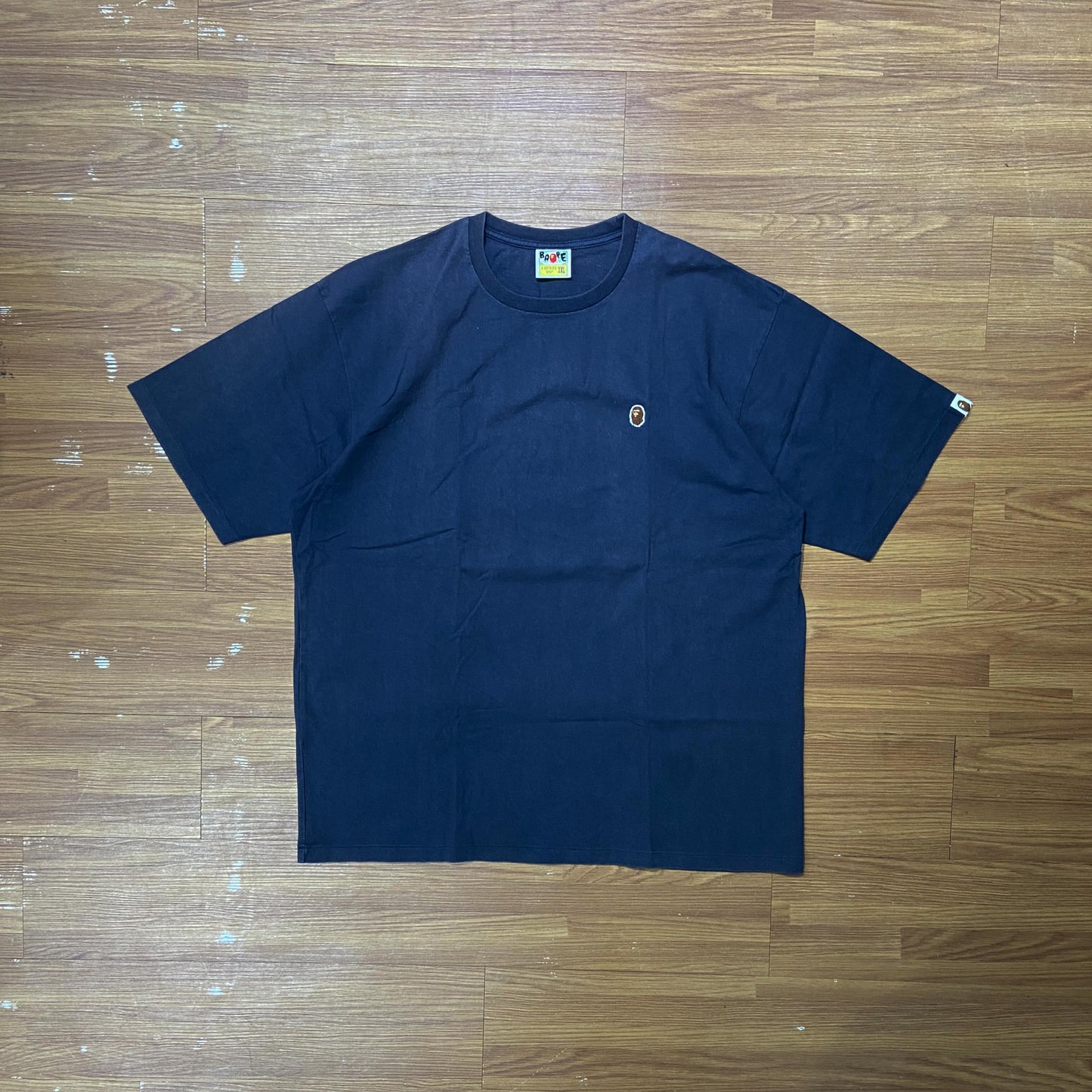 A Bathing Ape (BAPE) One Point Bape Head Tee (Made in Japan) Navy (Used)