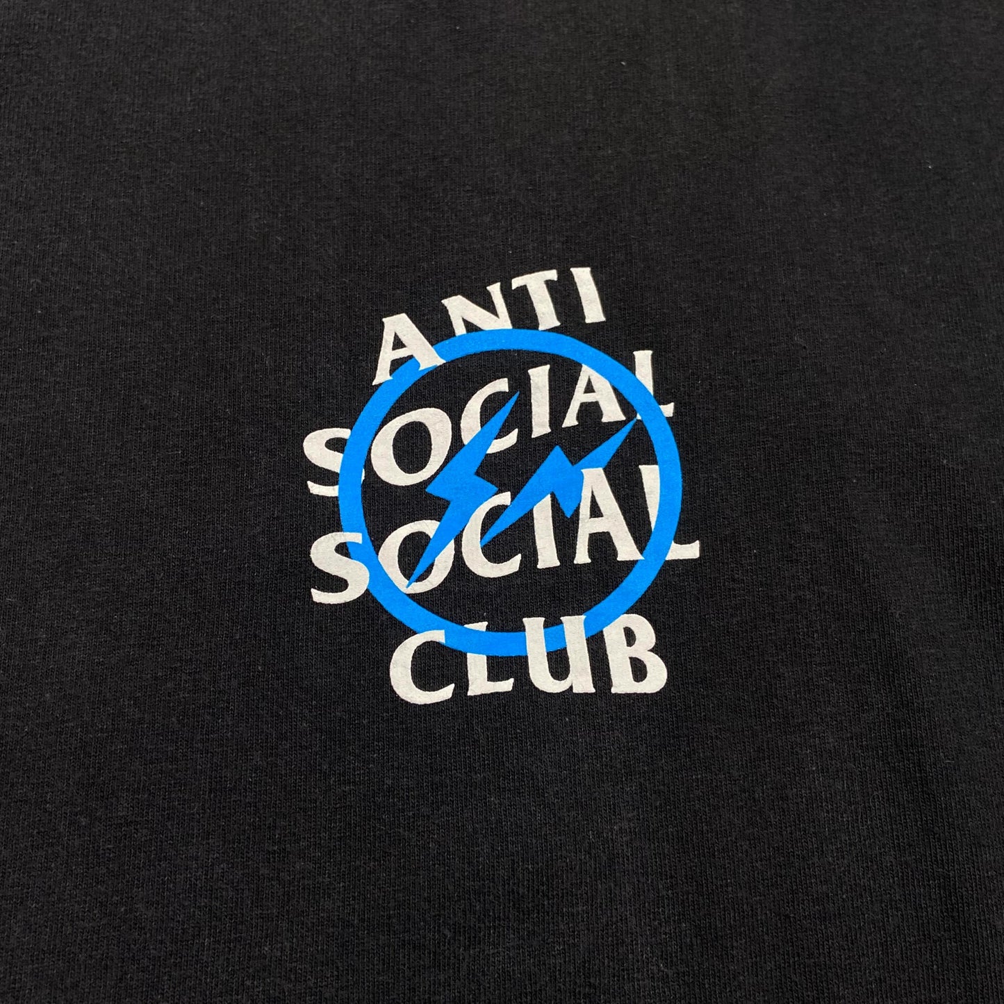 Anti Social Social Club ASSC x Fragment Design Logo Tee (Made in USA) Black  (Used)