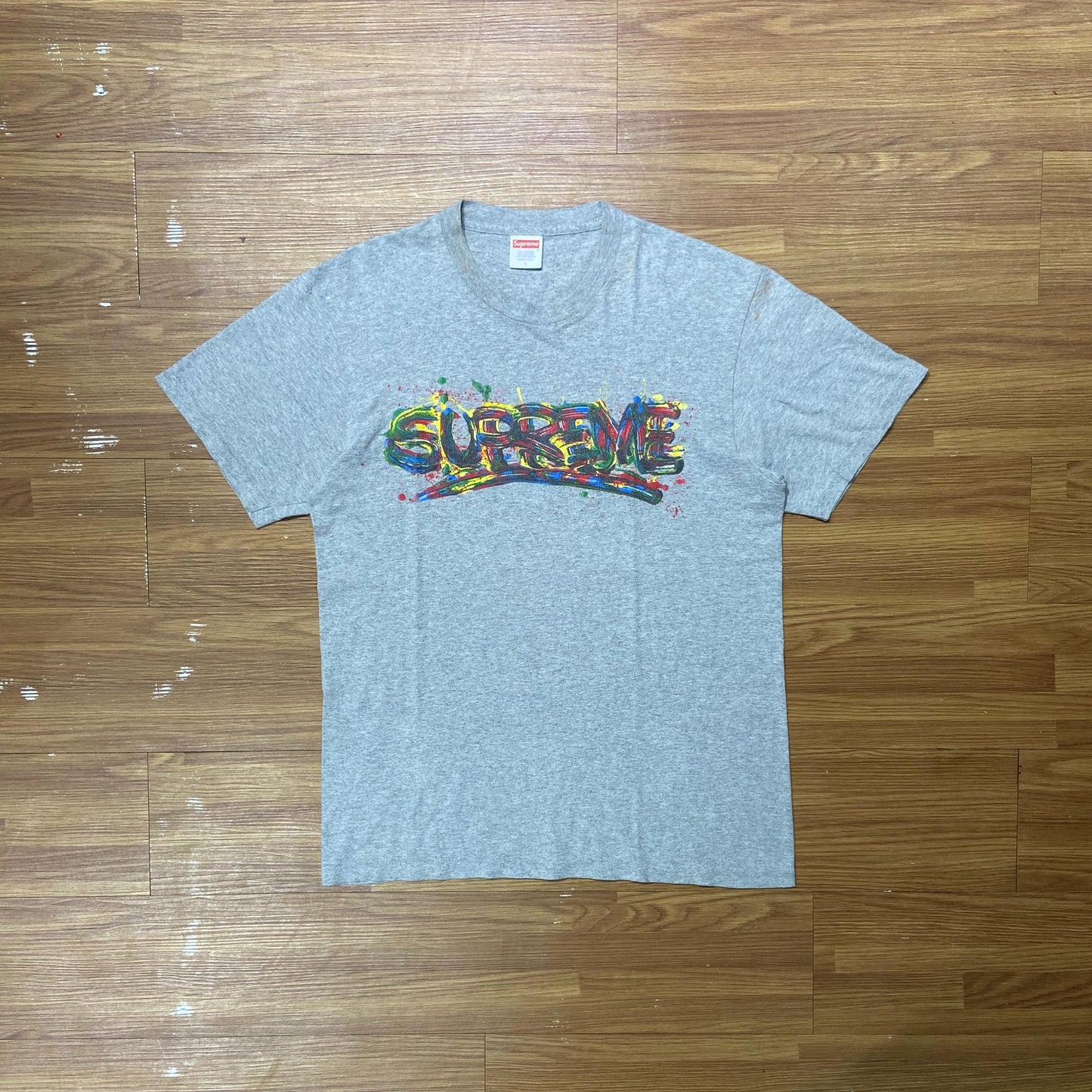 Supreme Paint Tee Heather Grey (Used)