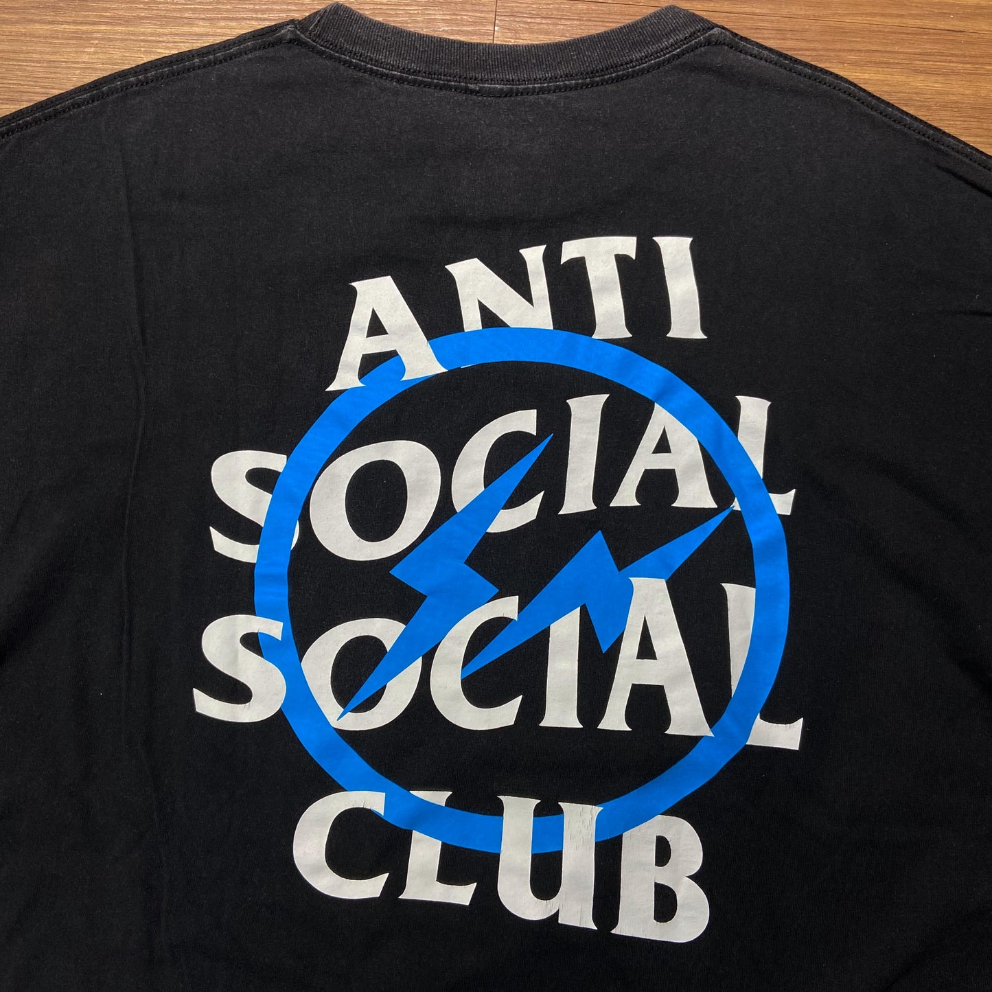 Anti Social Social Club ASSC x Fragment Design Logo Tee (Made in USA) Black  (Used)