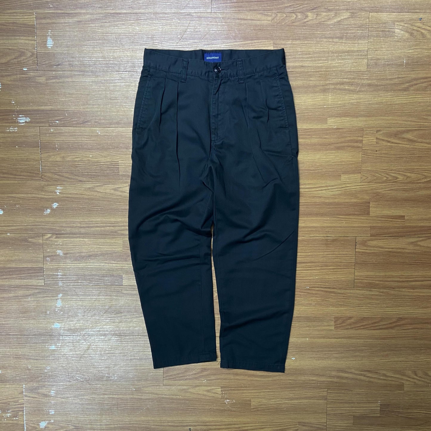 DESCENDANT 2-PLEATS EASY PANT TWILL CHINO (Made in Japan) Black (Display Item)