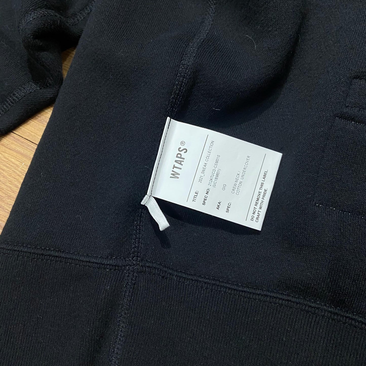 WTAPS x UNDERCOVER ONE ON ONE REVERSIBlE GIG / COTTON. CREWNECK (Made in Japan) Black (Display Item)