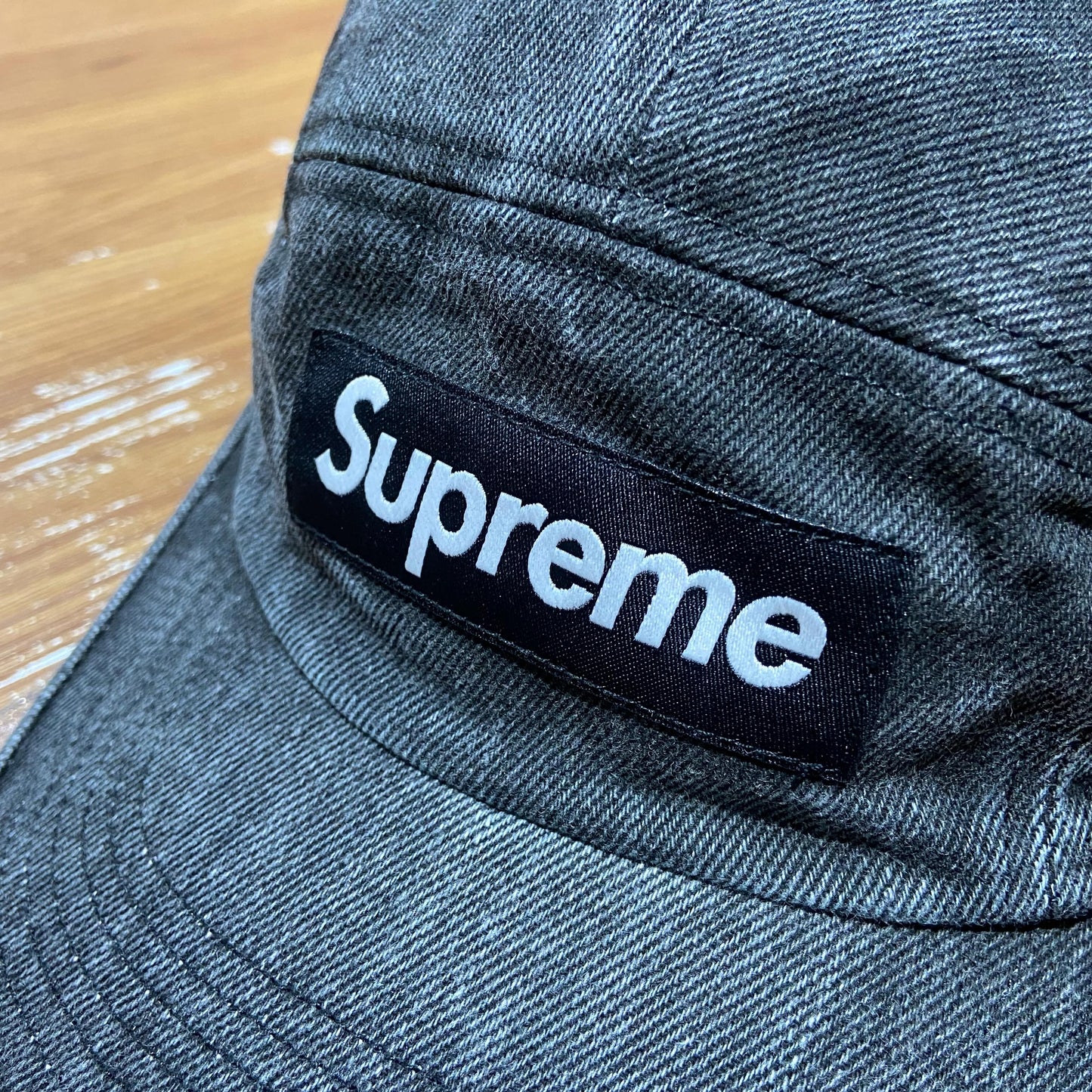 Supreme Washed Denim Camp Cap (Made in USA) Black Denim