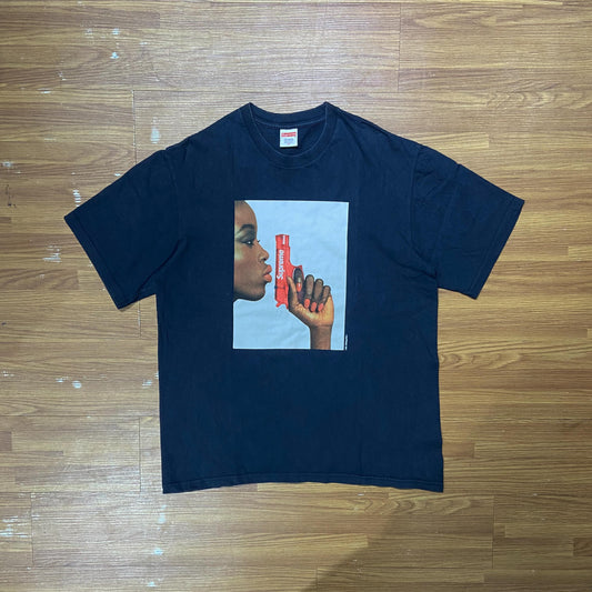 Supreme Water Pistol Tee (Made in USA) Navy (Used)