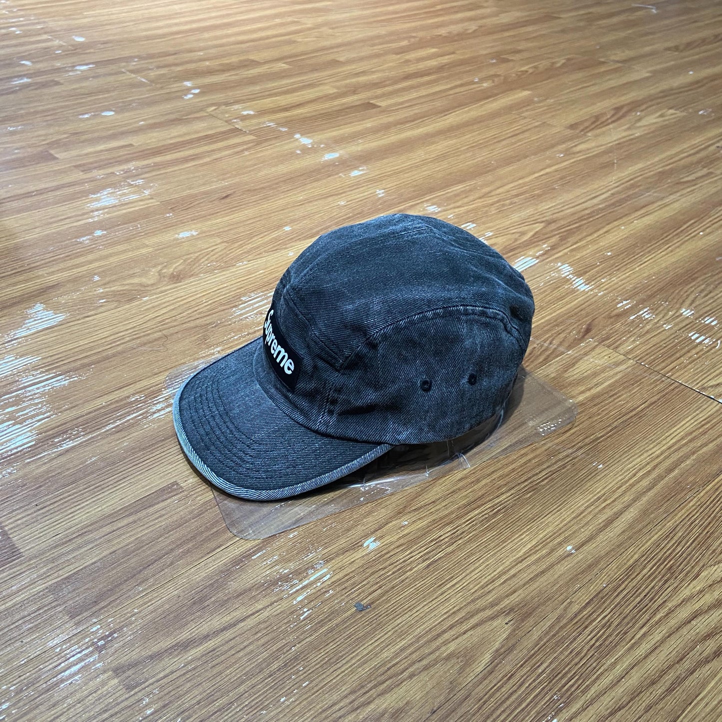 Supreme Washed Denim Camp Cap (Made in USA) Black Denim
