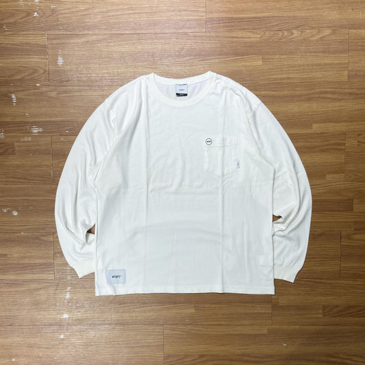 WTAPS BLANK 01 LS / COTTON. TEE (Made in Japan) White (Used)