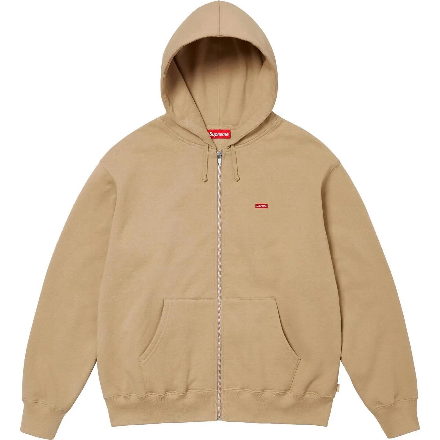 Supreme Small Box Hooded Full Zip Sweatshirt (Made in Canada) Dark Tan (Display Item)