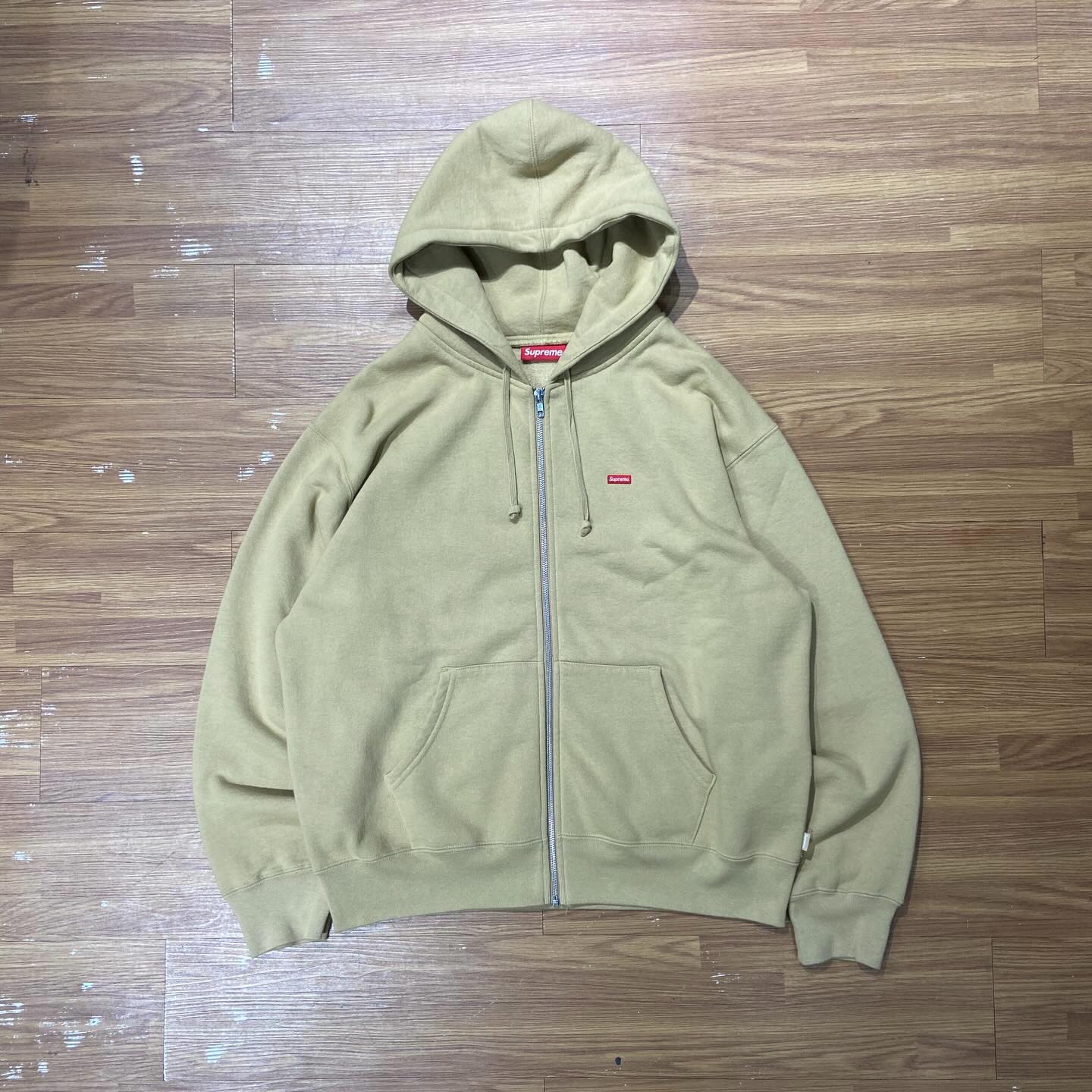Supreme Small Box Hooded Full Zip Sweatshirt (Made in Canada) Dark Tan (Display Item)
