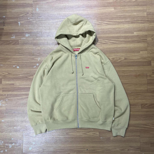 Supreme Small Box Hooded Full Zip Sweatshirt (Made in Canada) Dark Tan (Display Item)