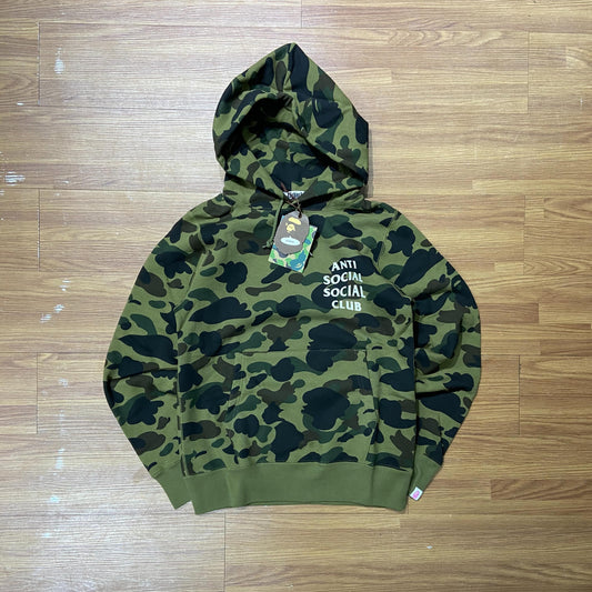 A Bathing Ape (BAPE) x Anti Social Social Club (ASSC) 1st Camo Hooded Sweatshirts Green Camo
