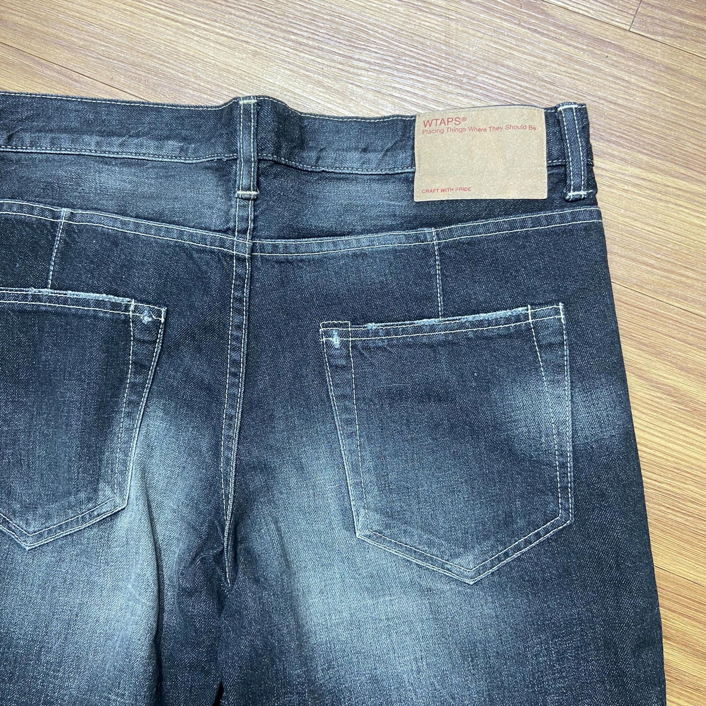 WTAPS BLUE SKINNY TRASH TROUSERS / COTTON. DENIM (Made in Japan) Washed Black (Display Item)