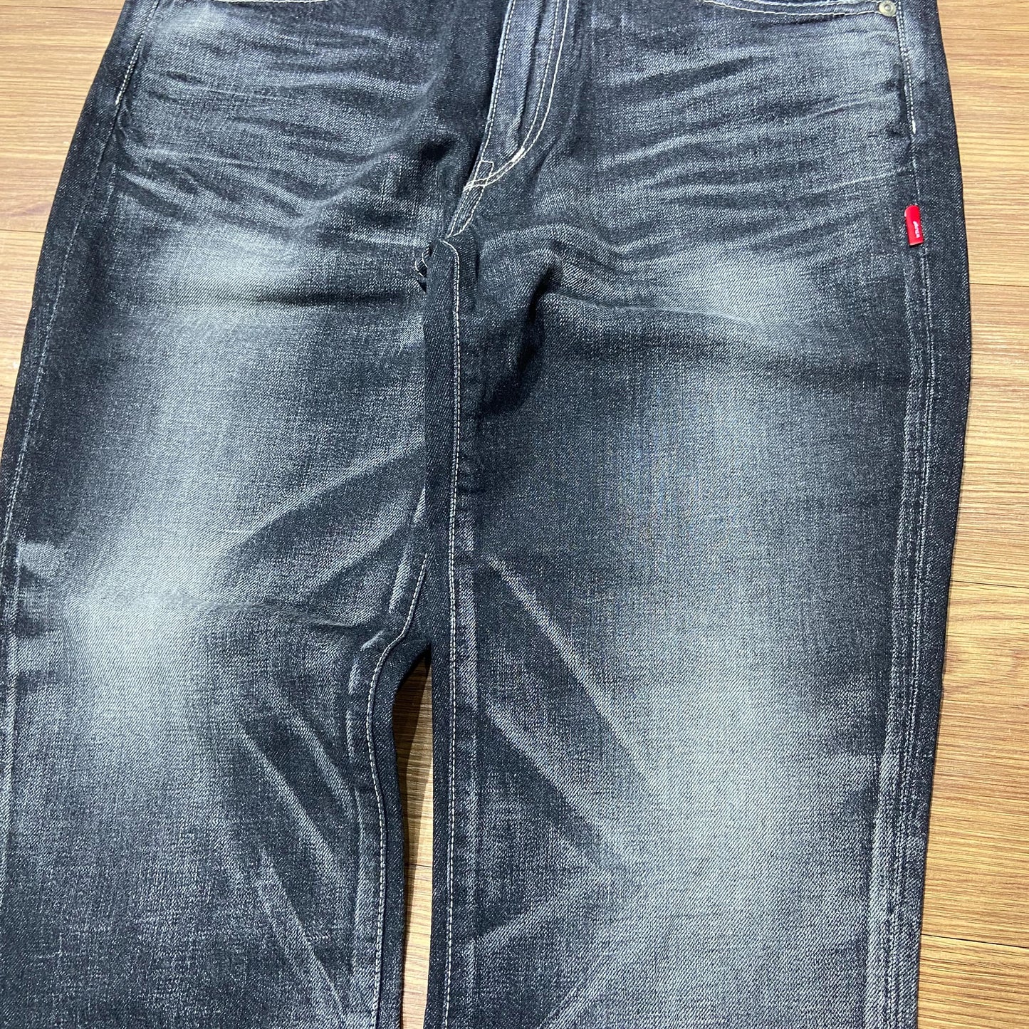 WTAPS BLUE SKINNY TRASH TROUSERS / COTTON. DENIM (Made in Japan) Washed Black (Display Item)