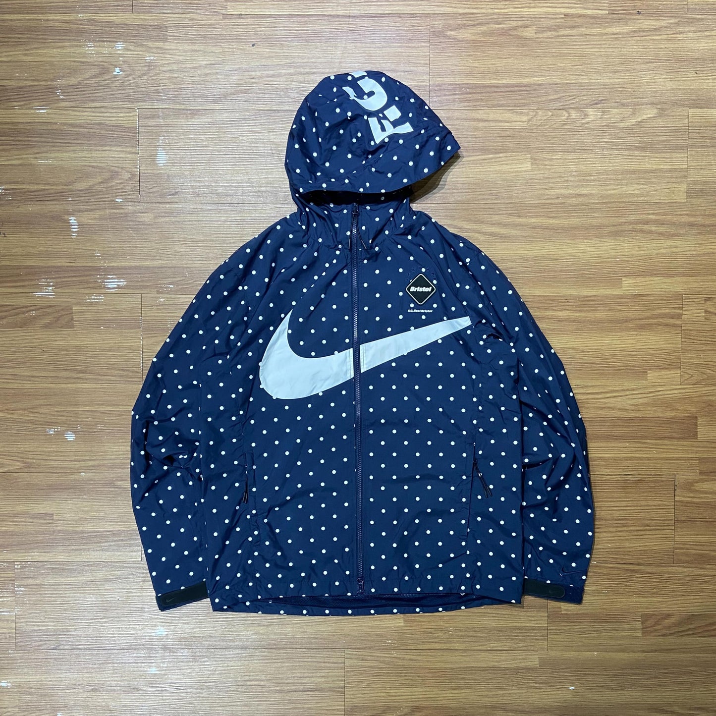 SOPH x F.C.Real Bistrol (FCRB) Bristol x Nike Polka Dot Full Zip Hooded Track Jacket Navy  (Display Item)