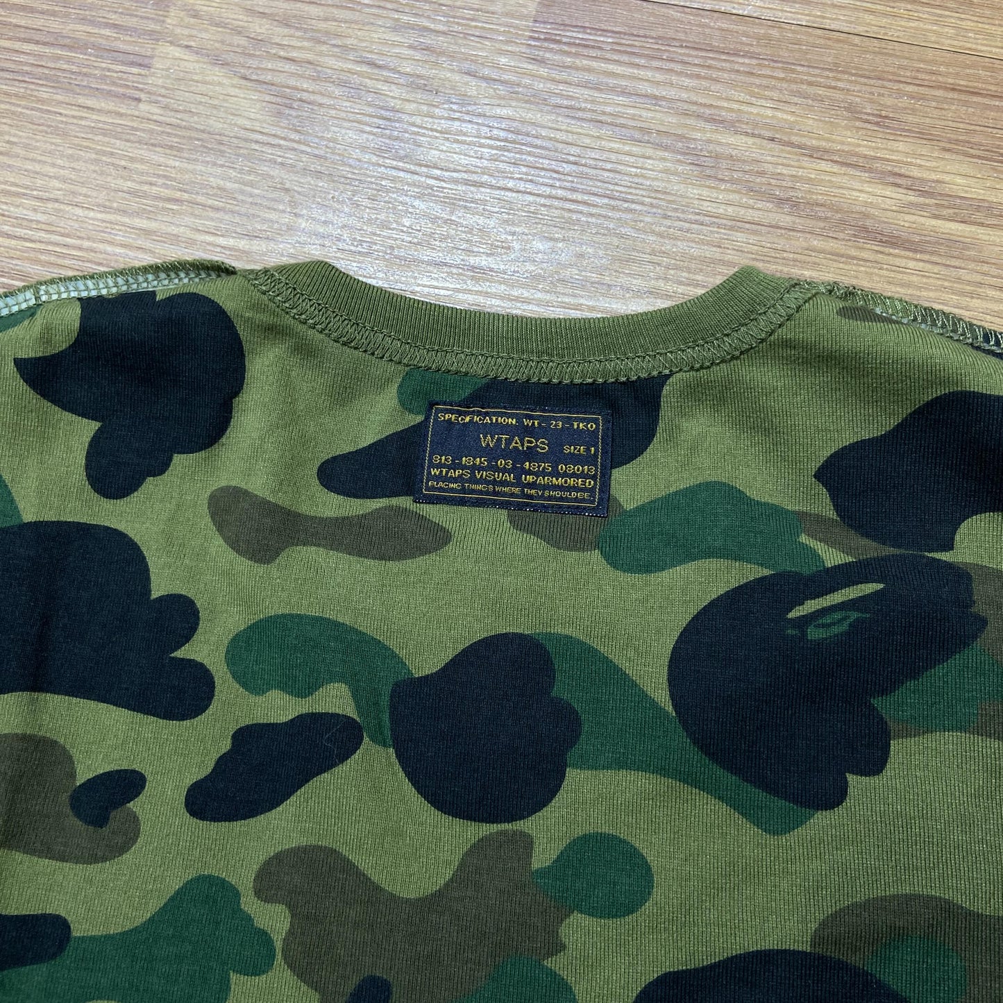 WTAPS x BAPE DESIGN CAMO POCKET SS / TEE. COPO. REVERSIBLE (Made in Japan) Olive Drab