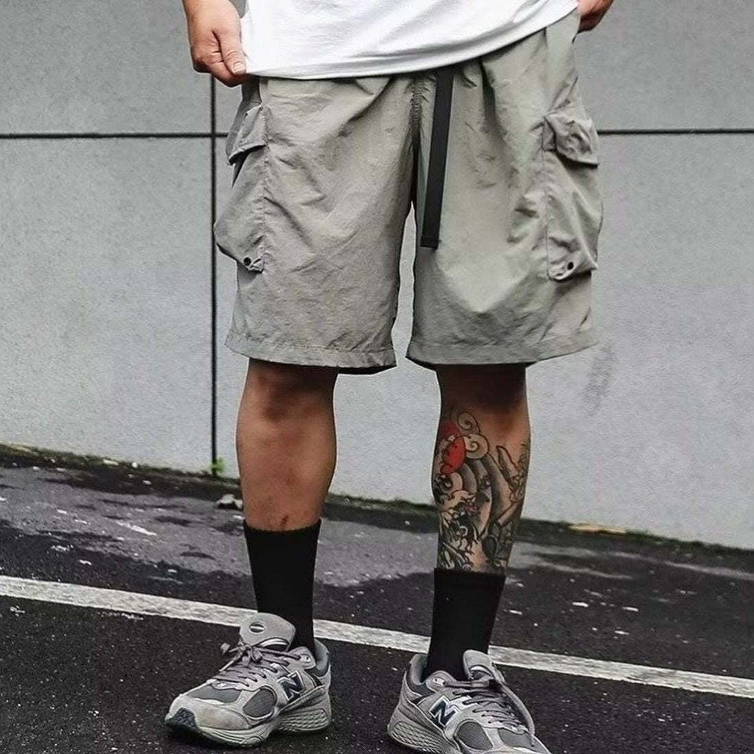 NFBlock Nylon Cargo Shorts Olive