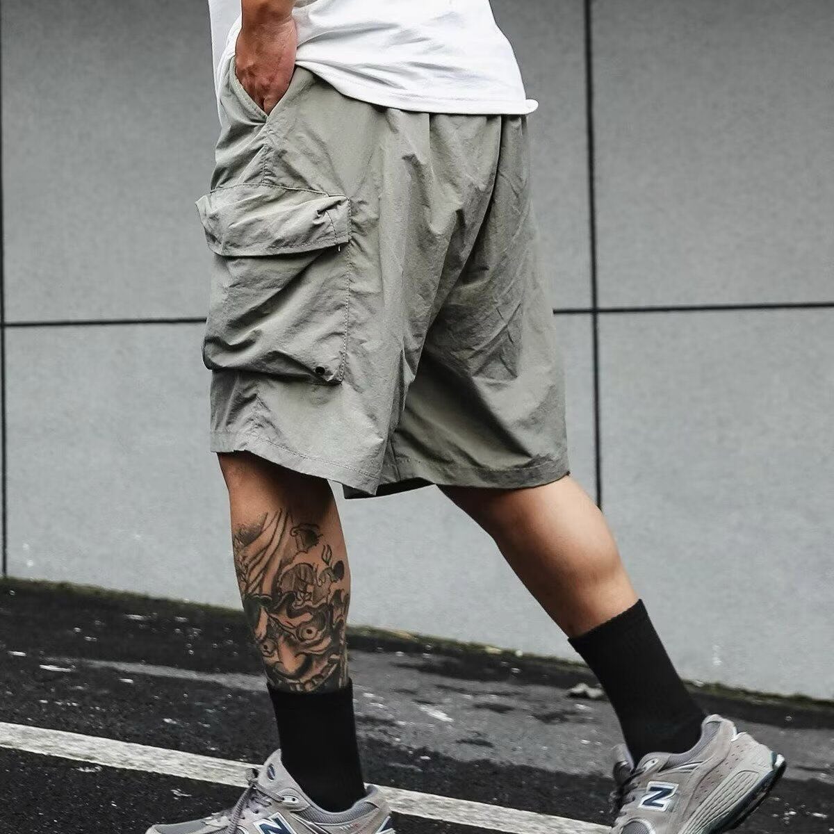 NFBlock Nylon Cargo Shorts Olive
