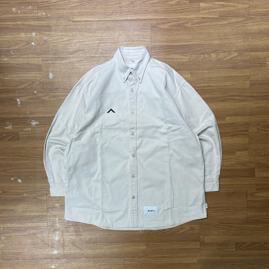 WTAPS BD 01 LS SHIRT / COTTON. TWILL (Made in Japan) Light Grey (Display Item)