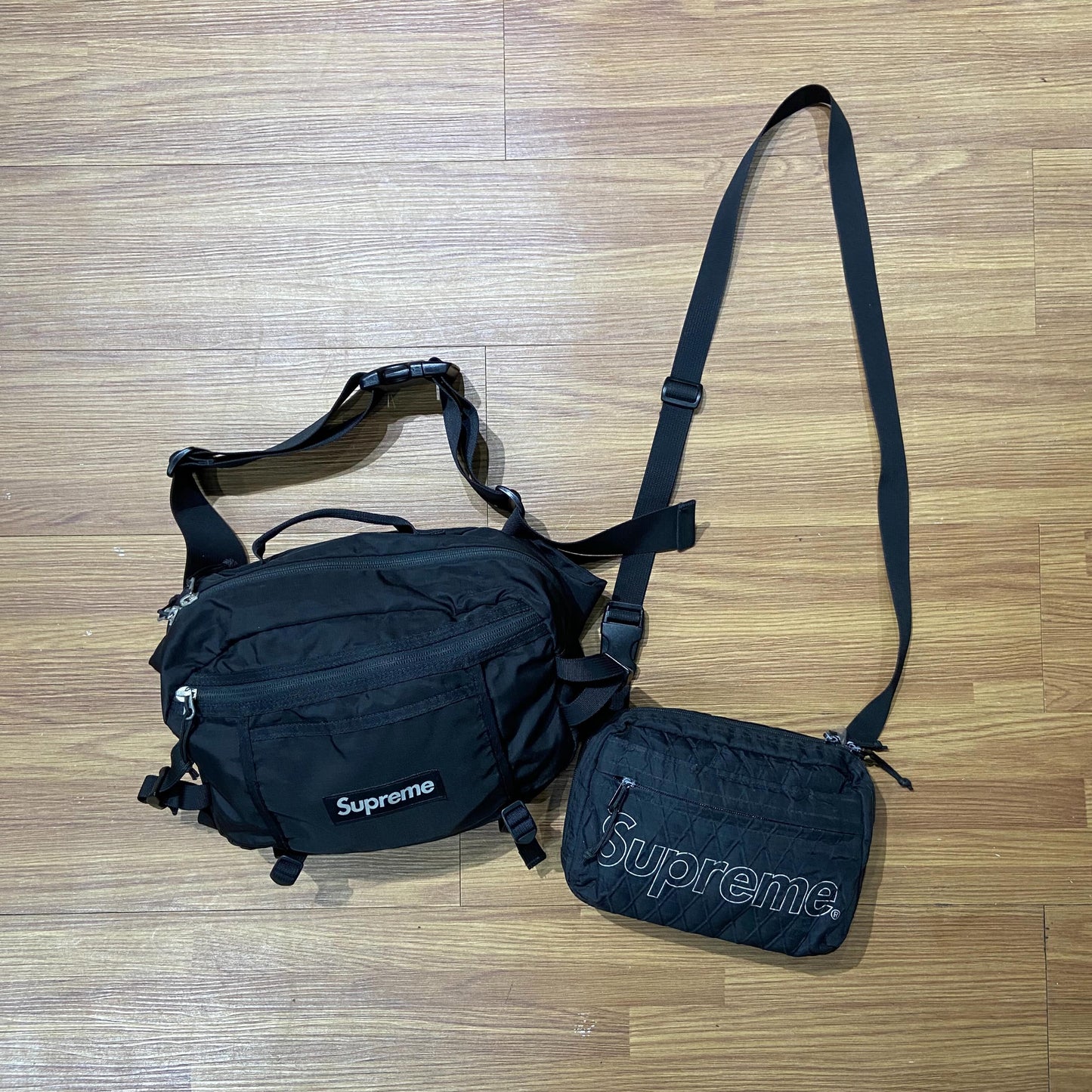 Supreme SS16 Waist Bag Black / FW18 Shoulder Bag Black (Used)