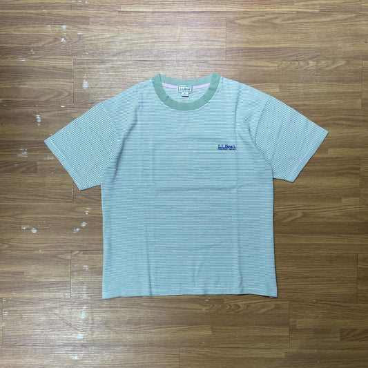 L.L.Bean Jacquard Striped SS Green (Display Item)