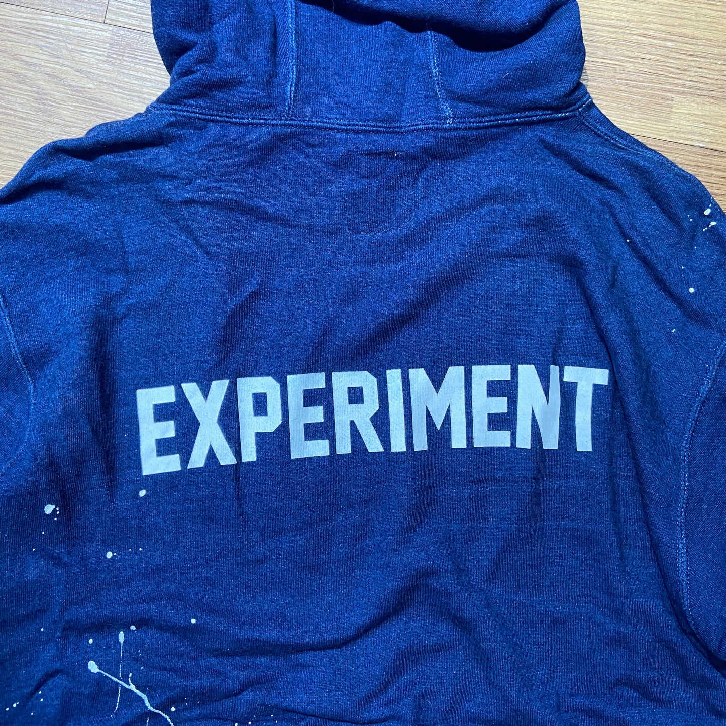 Uniform Experiment (UE) Splash Ink Hooded Sweatshirt (Made in Japan) Navy (Used)