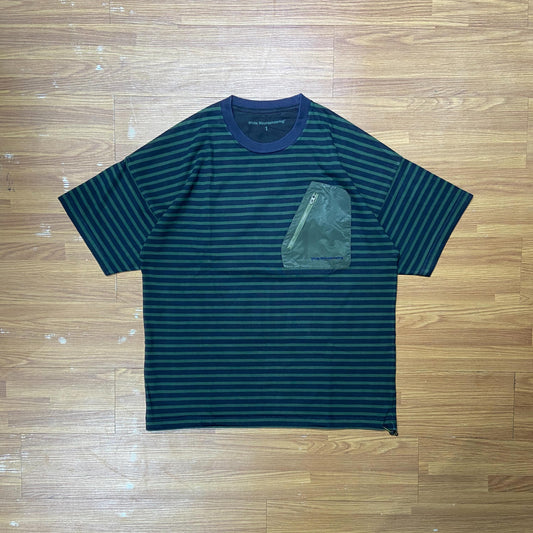 White Mountainerring Striped Zip Pocket SS (Made in Japan) Olive Navy (Display Item)