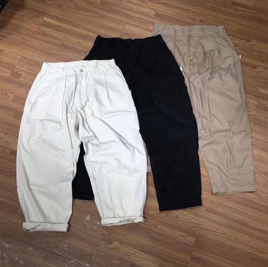 NORLN NR 2-Pleats Wide Chino Beige Black Cement