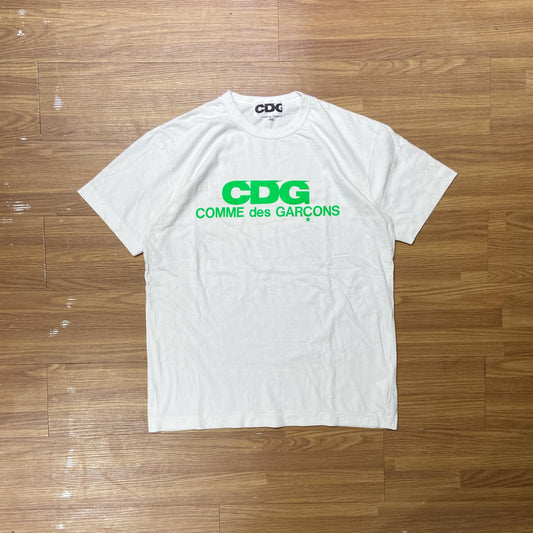 Comme des Garçons (CDG) CDG Scripts Tee (Made in Japan) White (Used)