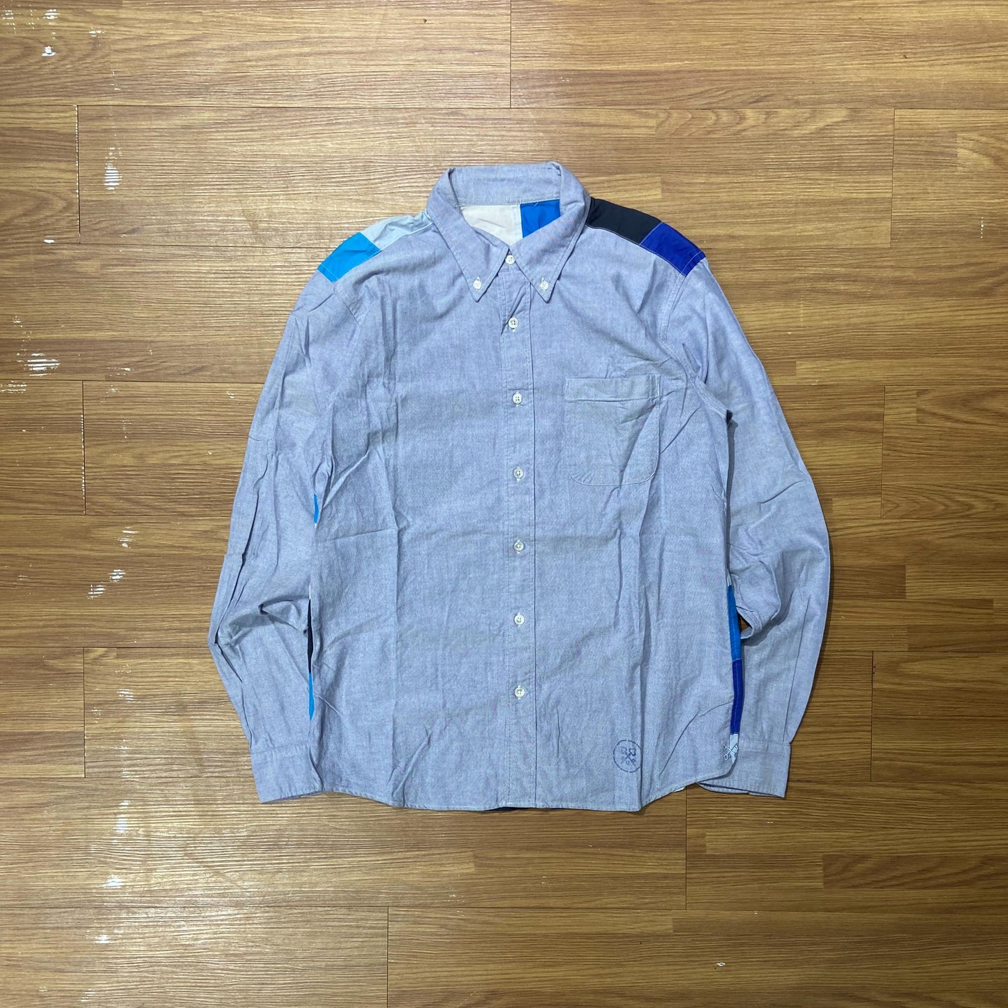 Uniform Experiment (UE) Back Panel Color Chart B.D. Shirt LS (Made in Japan) Navy (Used)