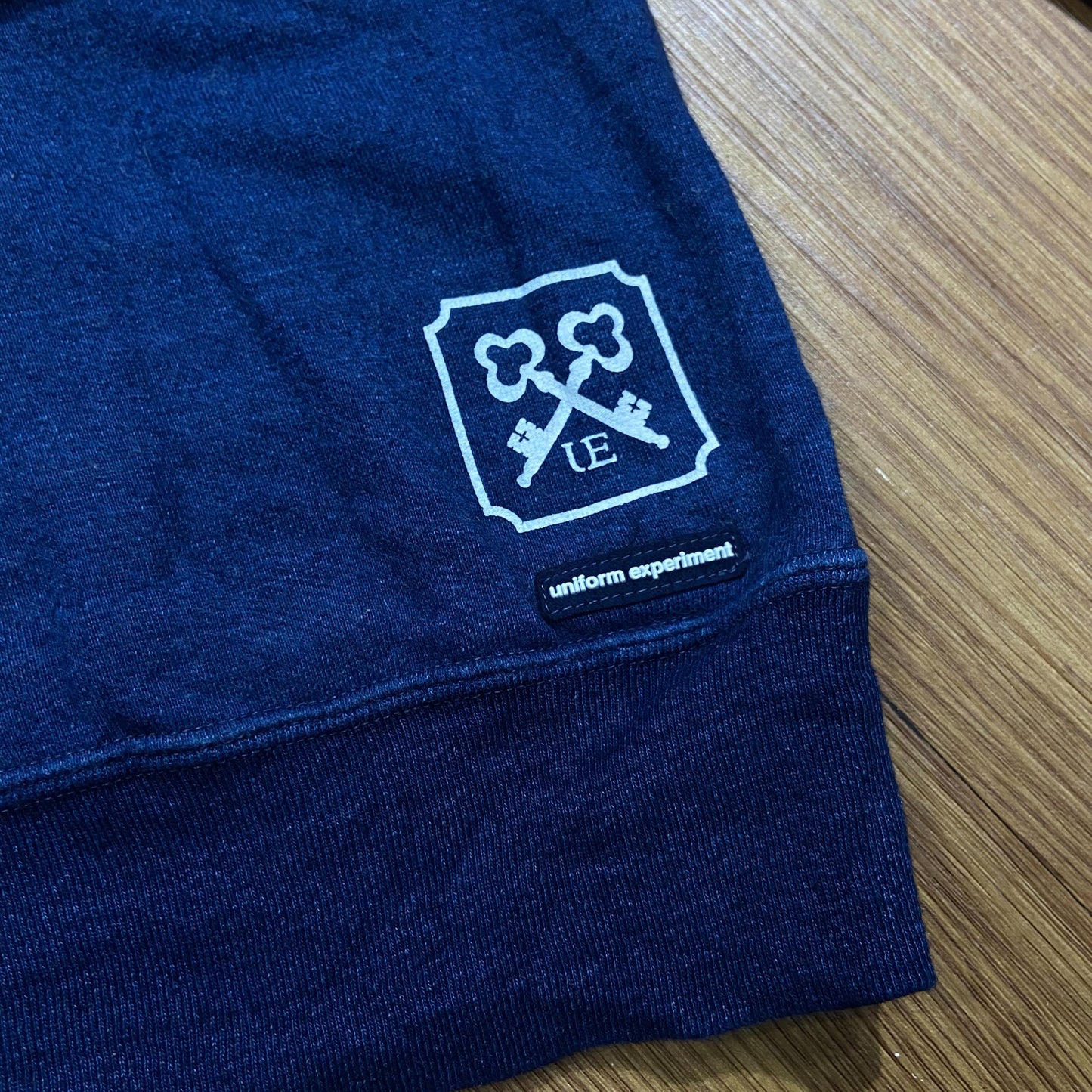 Uniform Experiment (UE) Splash Ink Hooded Sweatshirt (Made in Japan) Navy (Used)