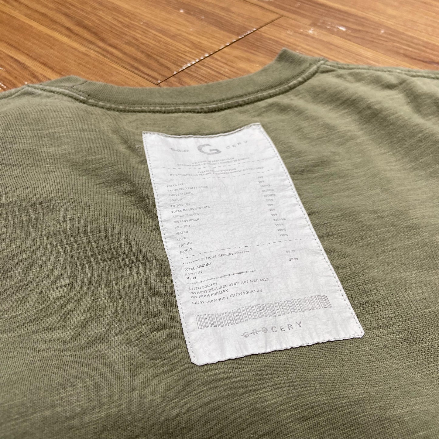 Grocery Bamboo Yard Invoice Tee Olive (Display Item)